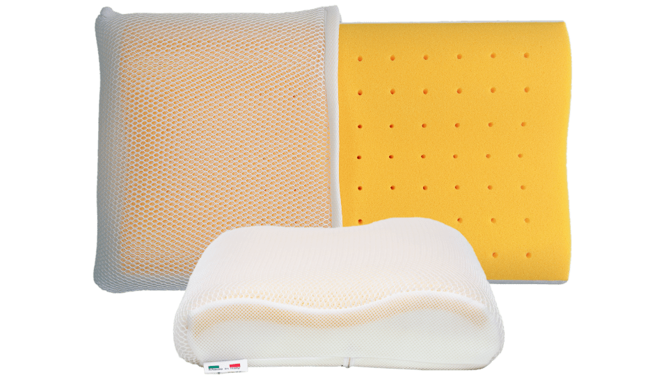 Memory Foam Pillow Cervical Wave with Aloe Vera Removable Made in Italy 